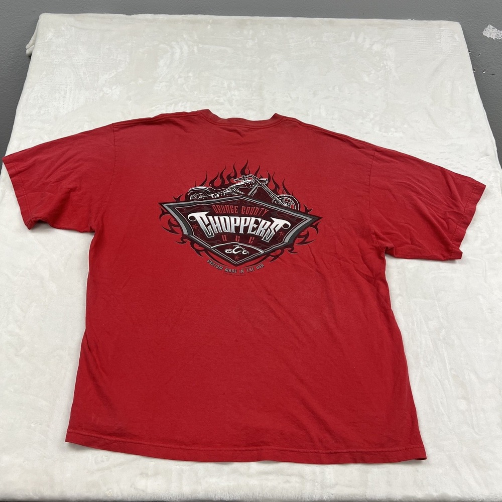 Orange County Choppers Graphic T-Shirt Mens 3XL Red OCC Flame Logo Tee